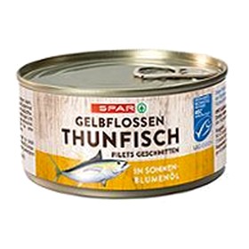 SPAR Gelbflossen-Thunfisch Filets geschnitten, in Sonnenblumenöl